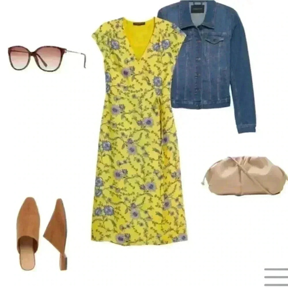 Banana Republic Petite Wrap Midi Dress - Picture 7 of 13